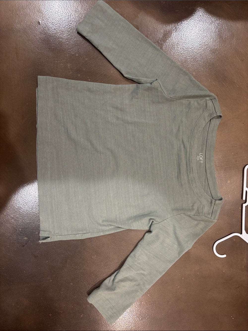 LOFT Men's Sage Green Long Sleeve Crewneck Shirt
